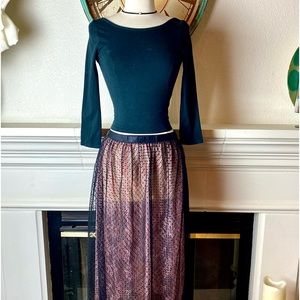 Lace and Beads Midi Skirt